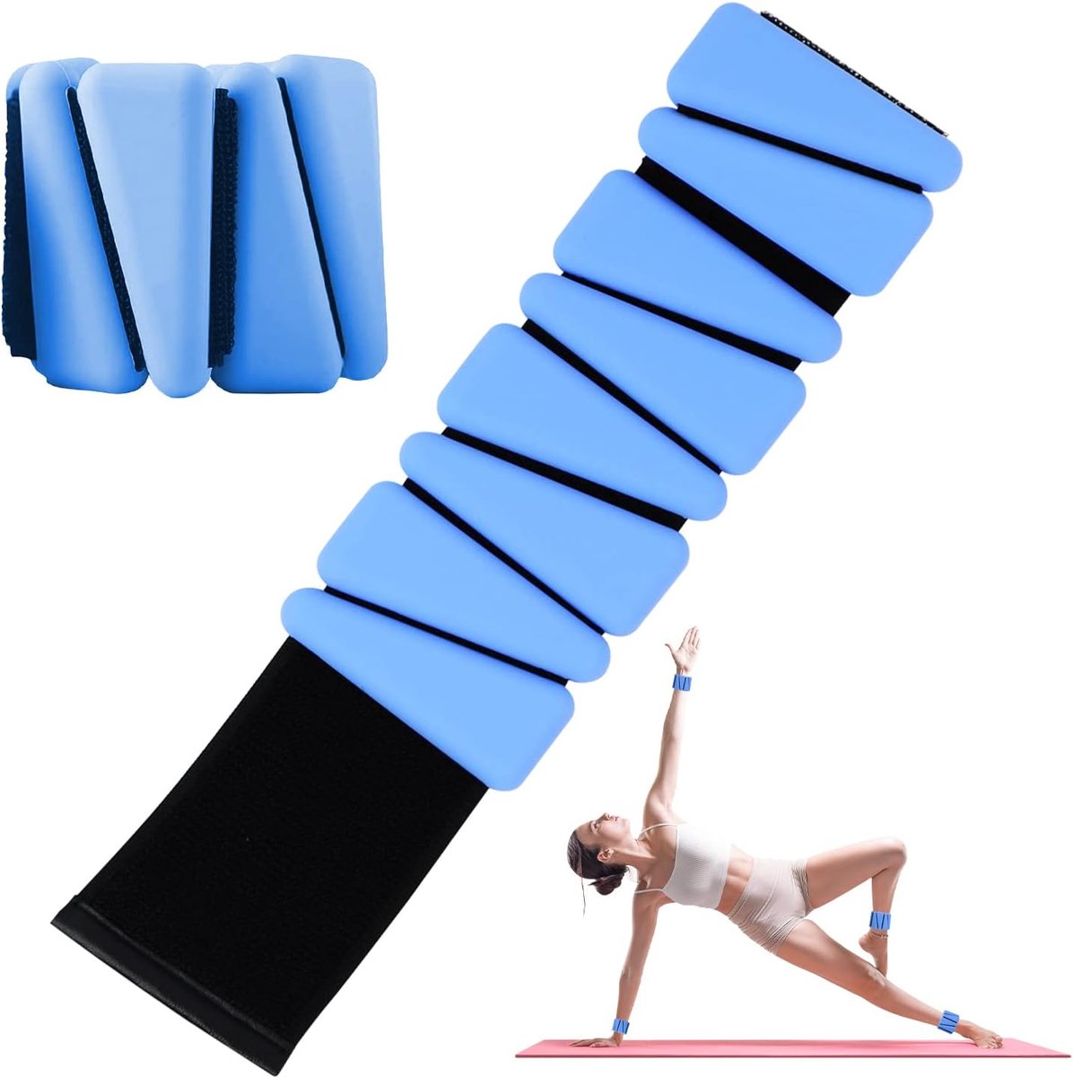 SnelShoppen - Adjustable Silicone Wrist Weights 0.9 kg - Set van 2 Verstelbare Pols Gewichten voor Yoga, Pilates, Dans en Jogging - Ideaal voor Thuis