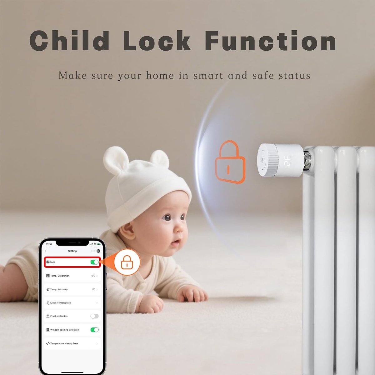 SnelShoppen - Smart Radiator Thermostat WiFi, LED Thermostatische Radiatorkraan, Programmeerbare Bluetooth Thermostaat, Energiezuinige Verwarmingscont