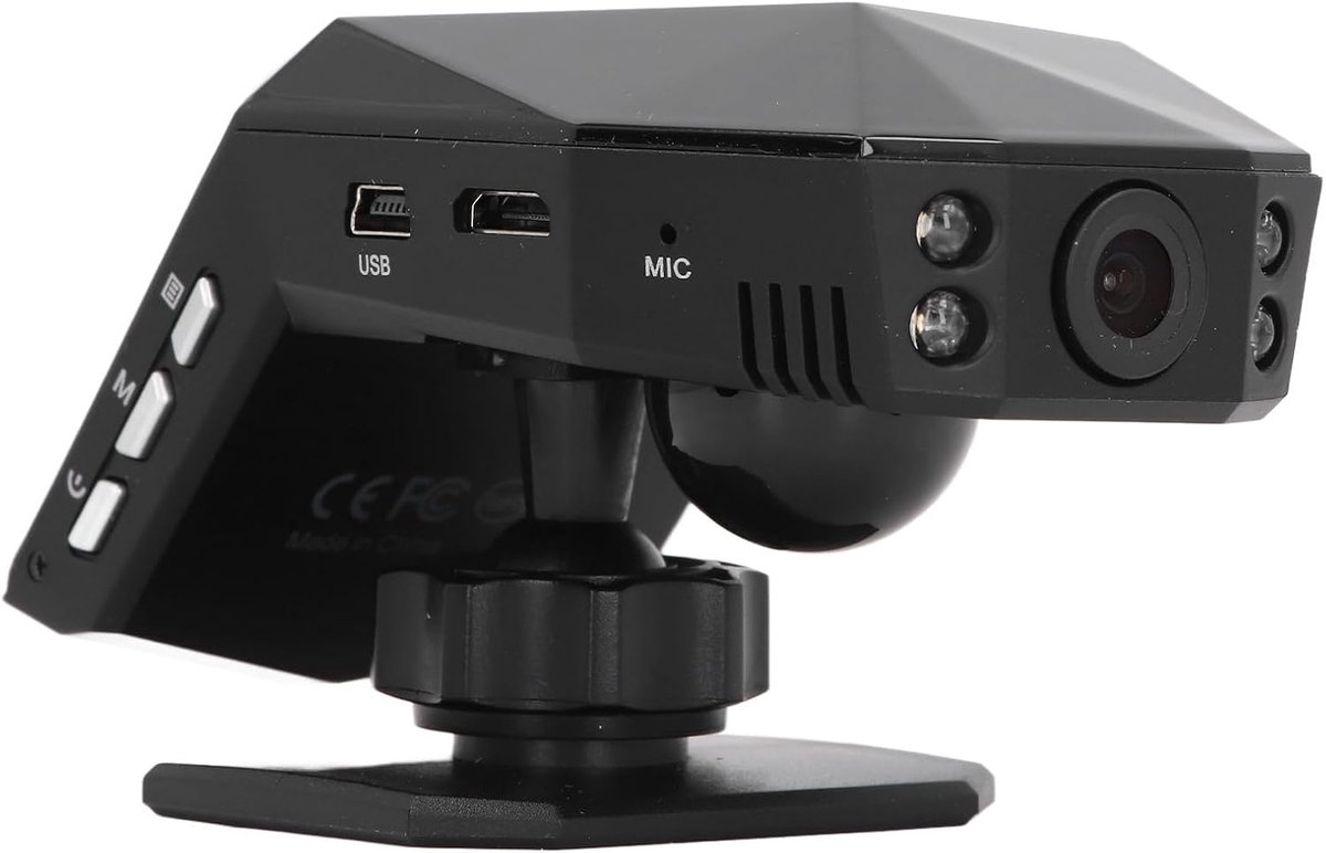 SnelShoppen - Front and Rear Dashcam 10MP F1.8 170° Breedhoek Dashboard Camera met Nachtzicht, Bewegingsdetectie en Infrared Verlichting