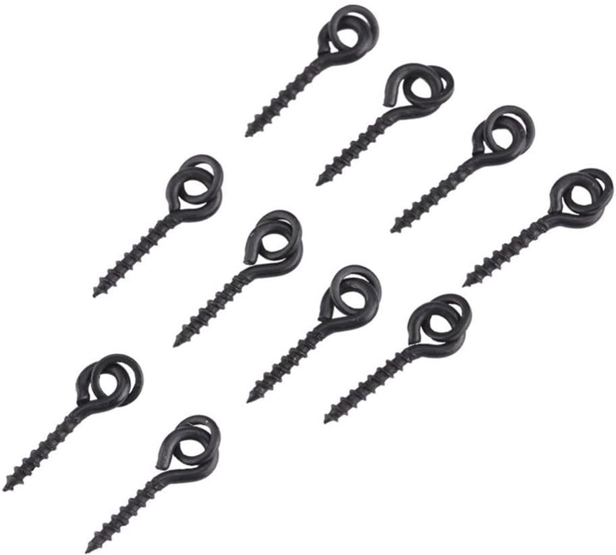 SnelShoppen - Bait Screws 100pcs Boilie Bait Screw Terminal Rig Tackle voor Carp Fishing - Ultra Sterk, Zwart, Perfect voor D Rigs, Chod Rigs, Blow Ba