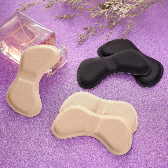 Comfortabele hielpads voor betere pasvorm en ondersteuning in schoenen - 3 zwarte en 3 beige inlegzolen — afbeelding 4