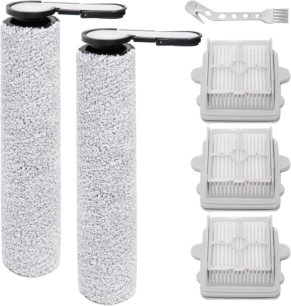 SnelShoppen - Brush Roller Accessoires voor Roborock F25 / F25 ACE / F25 RT / F25 LT / F25 ALT Vervangonderdelen - 2 Hoofdborstels + 3 HEPA Filters -