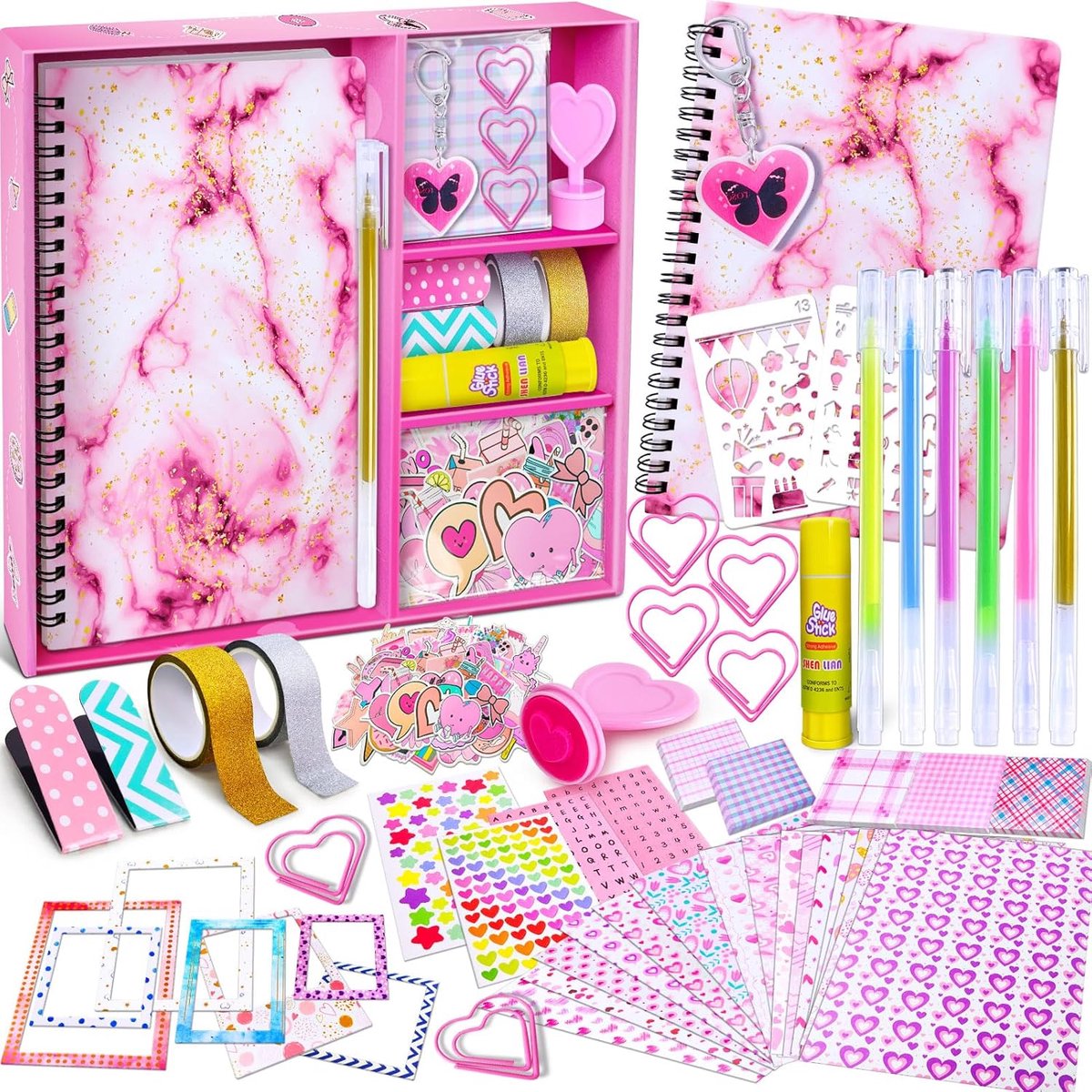 SnelShoppen - DIY Journal Kit voor Meisjes, Scrapbook en Dagboek Benodigdheden Set, Creatieve Dagboek Geschenkideeën voor Verjaardag en Kerst voor 8-1