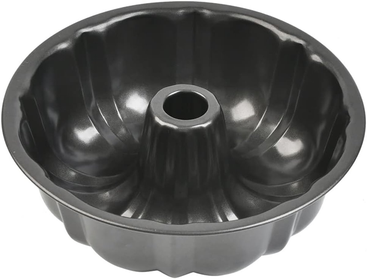 SnelShoppen - 24cm Cakevorm, Carbon Staal, Ronde Bakpan met Anti-aanbak Coating, Perfect voor Gugelhupf, Duurzaam en Stabiel voor Feestelijke Taarten