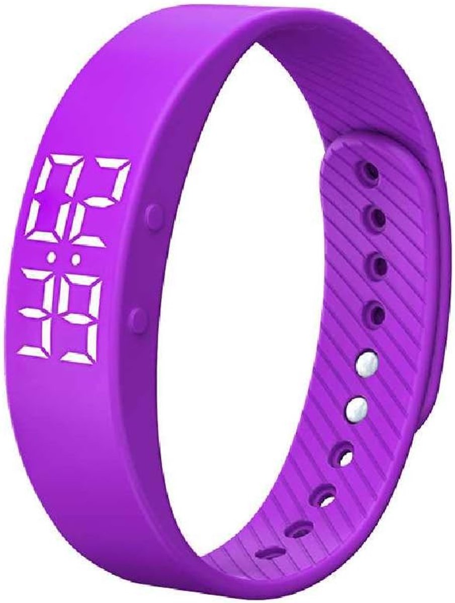 SnelShoppen - T5S Multifunctionele Slimme Sportarmband - Pedometer, Stappenteller, Calorieënteller, Vibrerende Alarm, Blauw