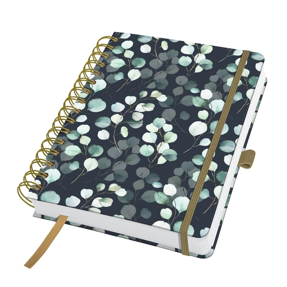 SnelShoppen - Spiral Notizboek A5 Dotted - 240 Pagina's - Eucalyptus Night - 120 g/m² - FSC-gecertificeerd - Vegan - Perfect voor Bullet Journal en Le