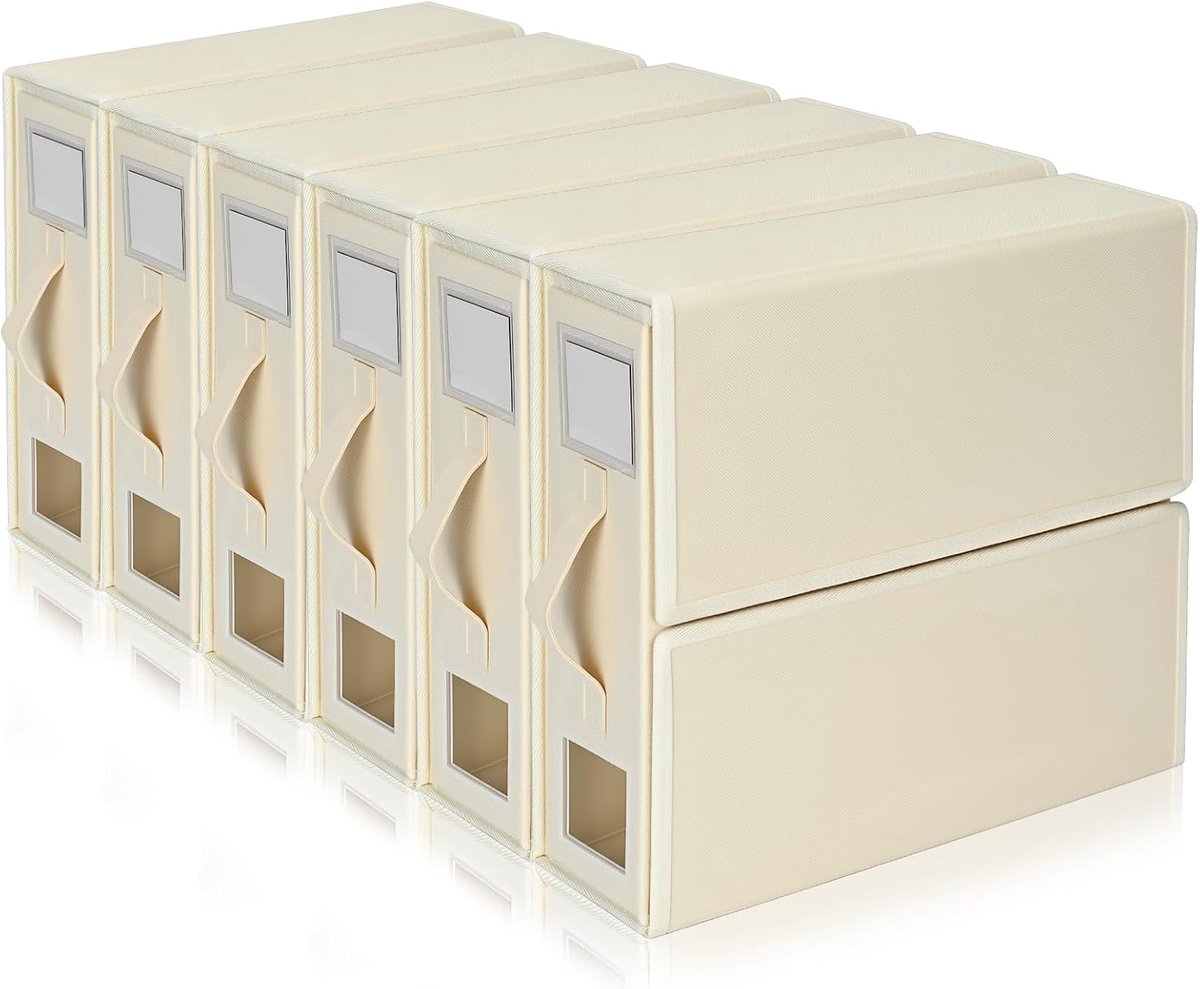 SnelShoppen - Set van 6 Bed Sheet Organizer - Vouwbare Opbergdozen voor Beddengoed - Linnenopbergboxen voor Dekens, Dekbedovertrekken, Laken Sets - Be
