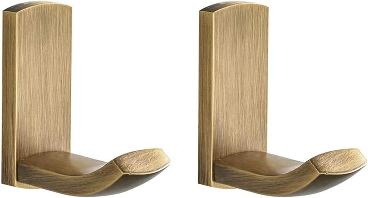 SnelShoppen - Flybath Wandhaak Set - Antiek Messing, Douchehaken, Handdoekhaken, Kledinghaken, Wandbevestiging, 2 Stuks, Retro Design voor Badkamer, K