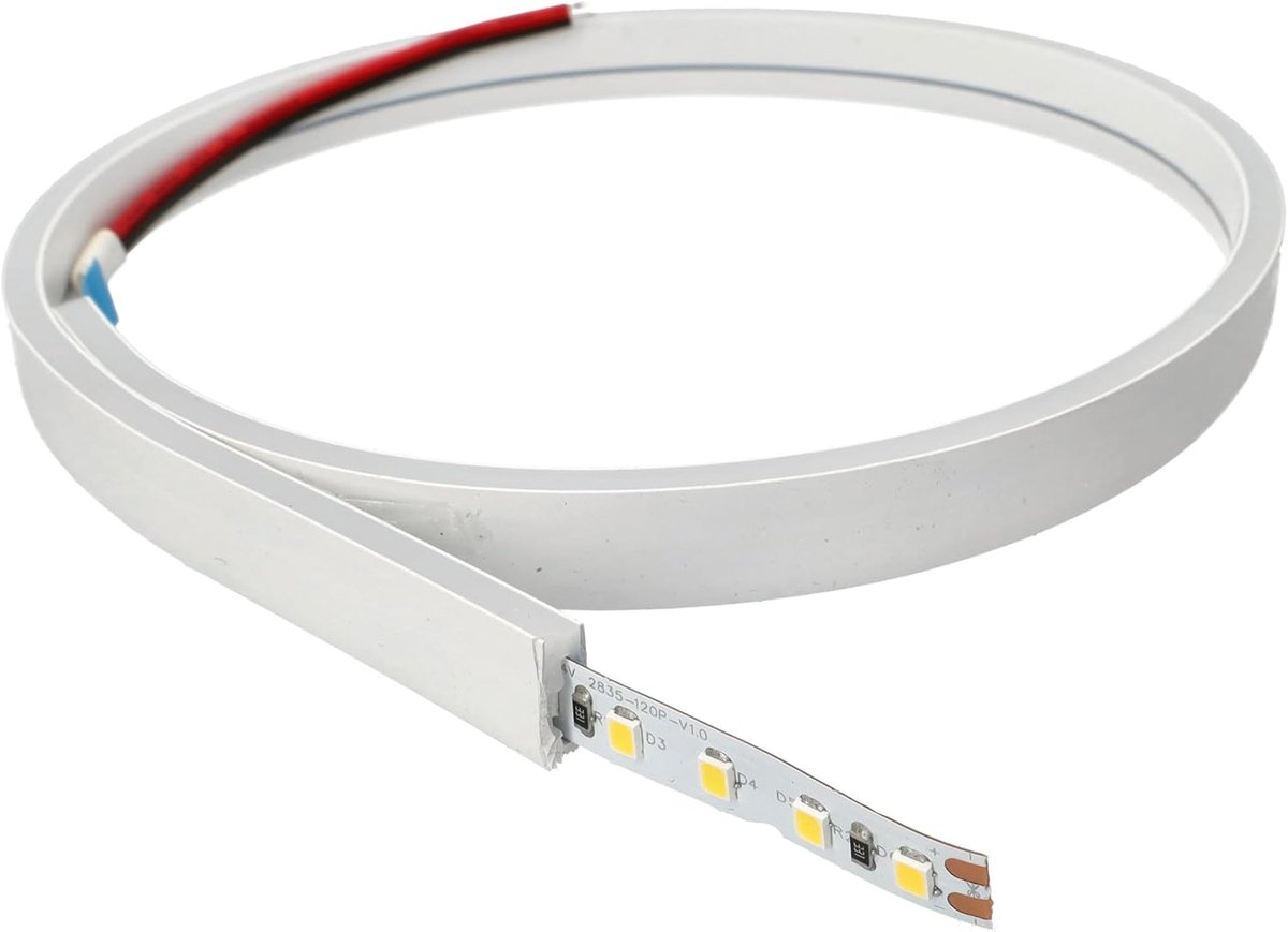 SnelShoppen - 5 Meter Flexibel Siliconen Profiel voor LED Strips tot 8mm Breed - Rectangulaire Vorm 4mm x 12mm - Geschikt voor Buiten - Side Light Eff