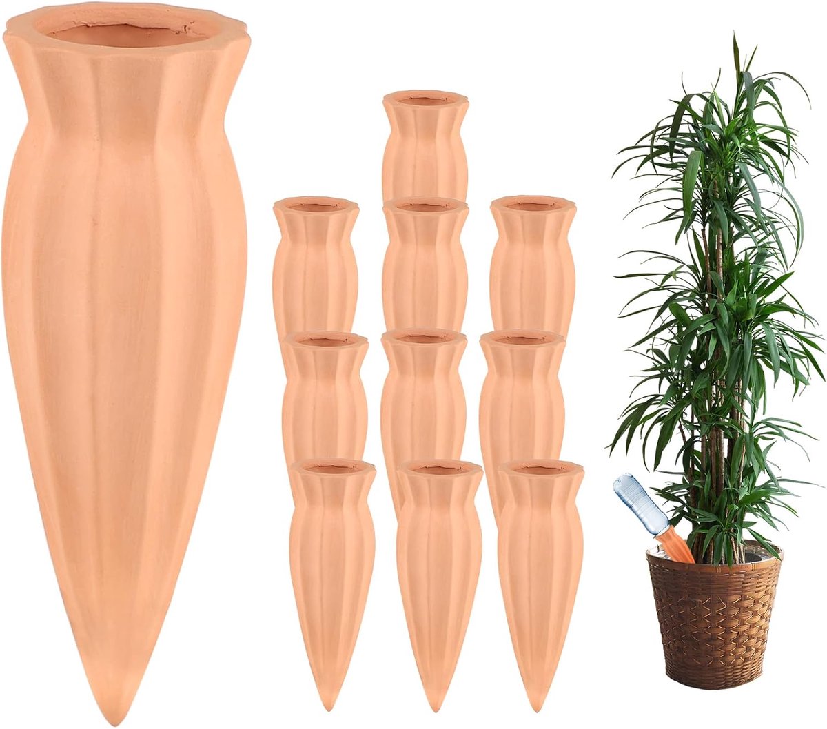 SnelShoppen - 10x Automatische Irrigatie voor Binnenplanten en Bloempotten - Watergeefapparaat - Wateringssysteem met Klei Cones - Perfect voor Tuin e