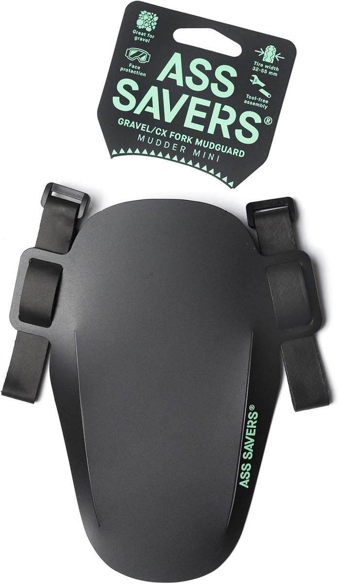 SnelShoppen - Ass Savers Fender Mini Clip-On Gravel Mudguard - Lichtgewicht 21g - Bescherming tegen spatwater - Geschikt voor Rigid Cross/Pebble Forks