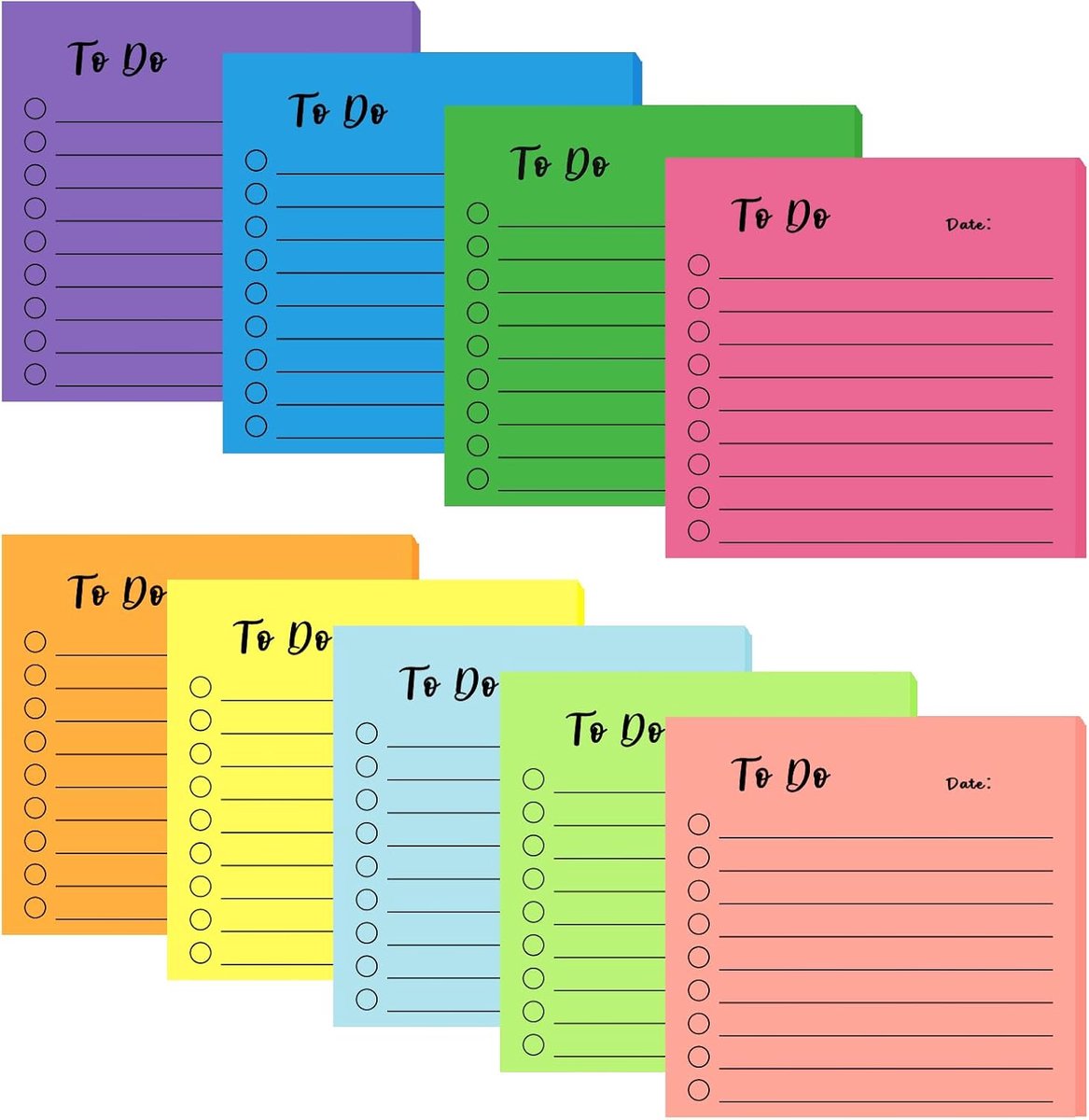 Zelfklevende Notities - Sticky Notes Blokken - Efficiënt Plannen - 9 Kleuren 450 Vellen - 10 x 10 cm