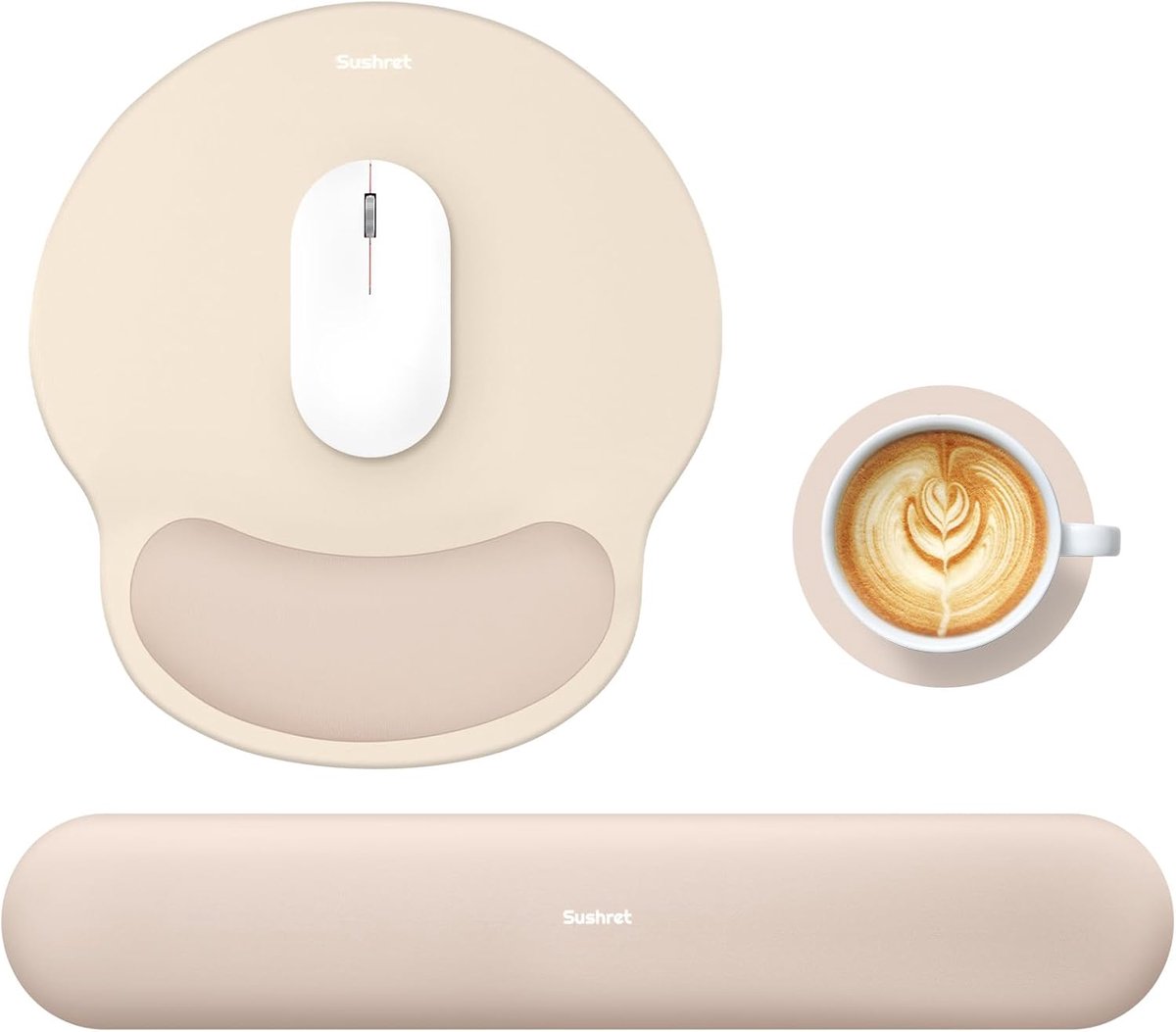 SnelShoppen - Ergonomische Muismat en Polssteun 3-in-1 - Gel Geheugenfoam Muismat met Polssteun voor Computer - Comfortabel en Duurzaam - Ideaal voor