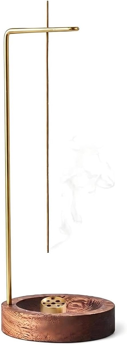 Wierookhouder 2-in-1 Houten Branders met Metalen Spiraal voor Yoga, Meditatie en Thuisdecoratie - 9-gaats Design van 9.1 cm