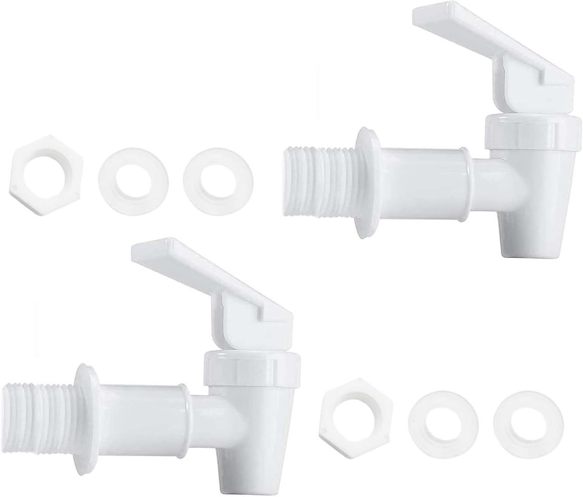 Plastic Tap voor Bier en Dranken - 2 Stuks, Geschikt voor Water Tank en Dispenser - 18mm Aansluiting voor Thuisbrouwerij