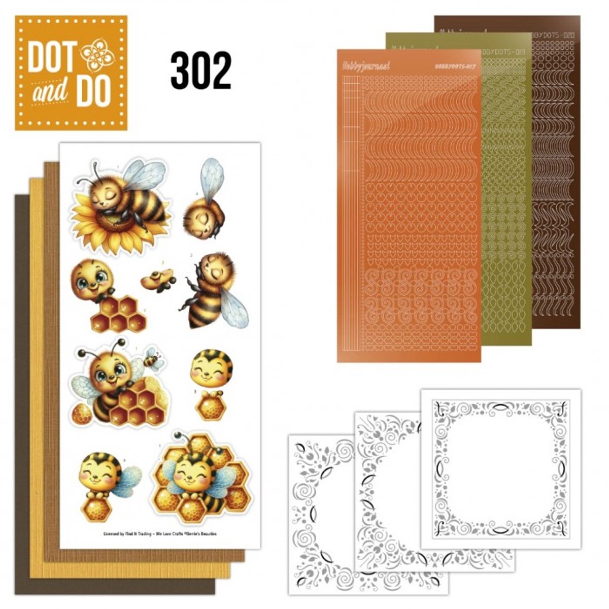 Dot and Do 302 - Sweet Honey Bees - Hobbydots - Prachtige handgemaakte kaarten - Gratis verzonden - DODO302