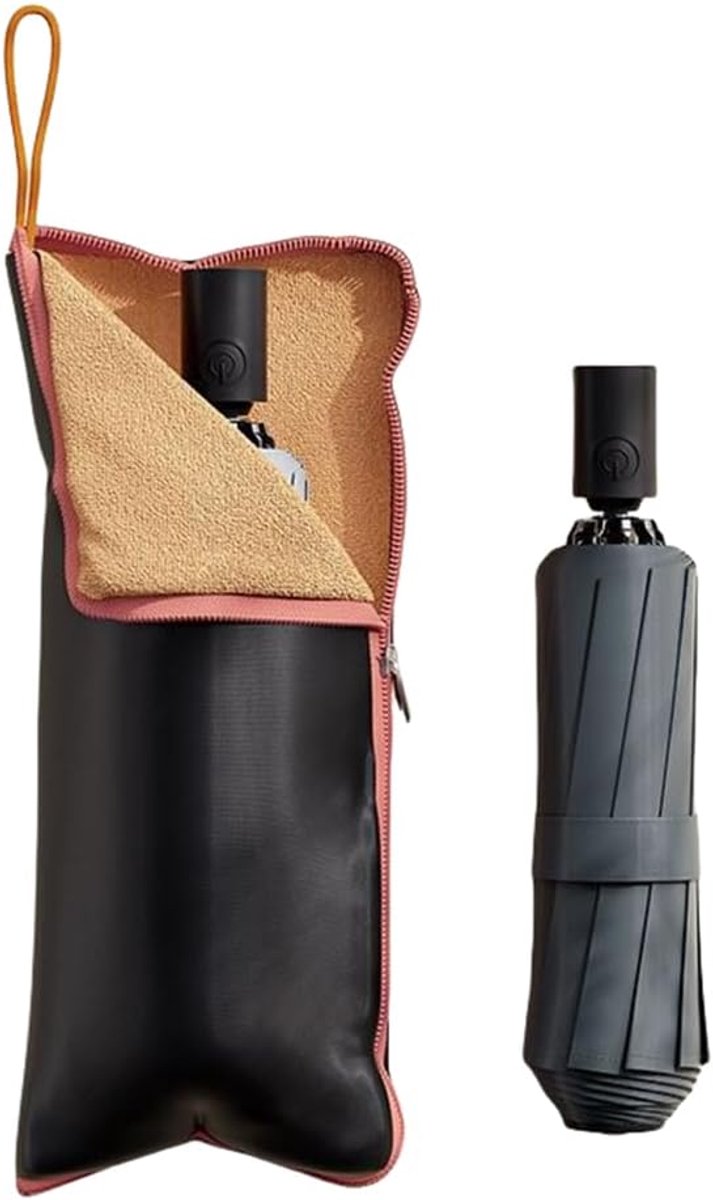 Waterdichte Opbergtas voor Paraplu - Sneldrogend en Absorberend - Ophangbaar - Geschikt voor Opvouwbare Regen- en Zonneschermen - Compact en Lichtgewicht - Oranje -28x12cm - Paraplu niet inbegrepen