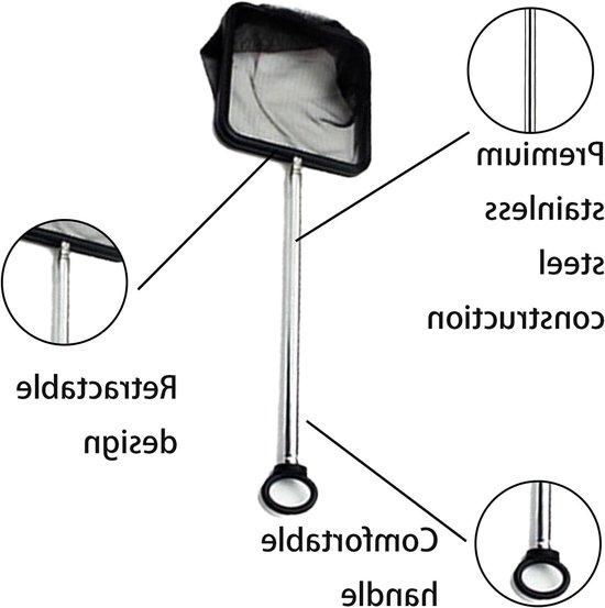 Telescopisch Schepnet voor Aquarium - Verstelbare Lange Handgreep 21-40.5 cm, Robuust en Duurzaam, Ideaal voor Vissen en Onderhoud — afbeelding 2