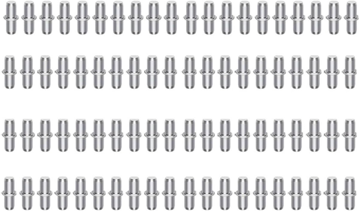 Plankdragers Metaal - Plankhouders Steunen - Kasten Organiseren - Glad Gepolijst Nikkel - 5 mm - Zilver