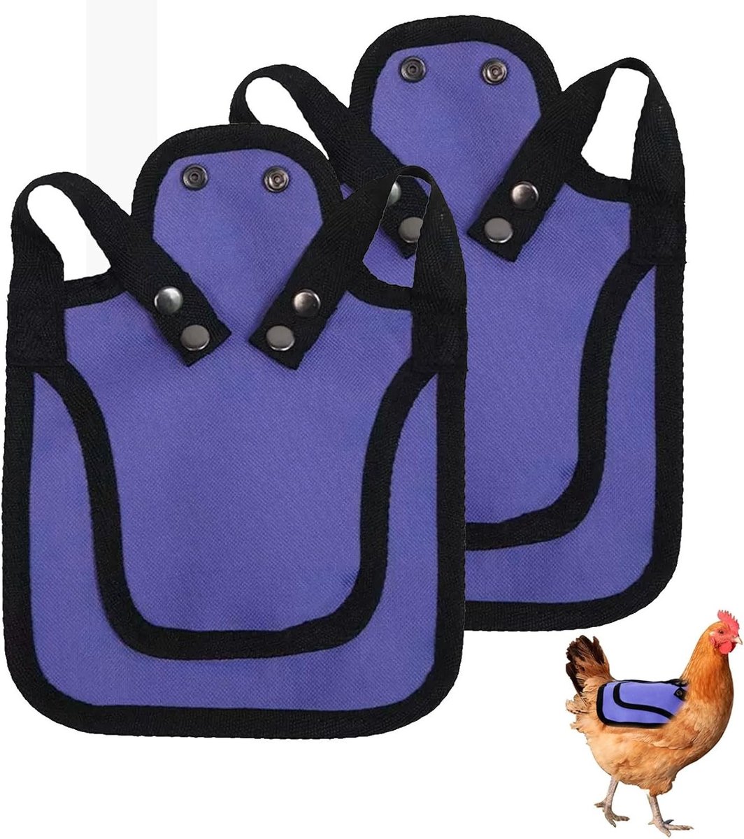 Premium Kippen Zadel met Rekbare Band - Bescherming voor Kippenruggen met Verstelbare Strap, Ideaal voor Kippenkweek en Mating (Paars)
