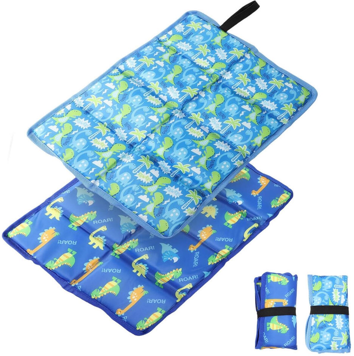 Opvouwbaar Zitmatje - 2 stuks - Zitkussen voor buiten - 34x36cm - Draagbare buitenmat - Stoelkussen - Waterdicht - Vochtbestendige mat - Lichtgewicht - vloermat - wandelen kamperen - Strand zitmatje - Buitenzitkussen voor kinderen - blauw