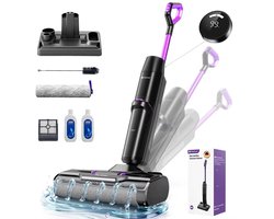 JOYNEXTBUY - Nat- en Droog Stofzuiger Draadloos - 3-in-1 Steelstofzuiger met Dweilfunctie -…