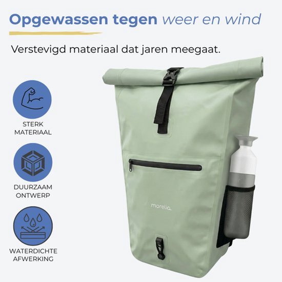 Morelia® Fietstas - Incl Achterlicht & Laptoptas - Fietstassen - Fietstassen Electrische Fietsen - Fietstassen Enkel - 28 Liter - 100% Waterdicht - Tarpaulin materiaal