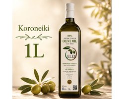 ELEO Olijfolie 1 liter Extra Vierge Olympia – zuurgraad 0,3% – 100% Koroneiki – eerste koude persing – zacht & rijk aan antioxidanten – ondersteunt hart & immuunsysteem - Internationale medaille winnaar