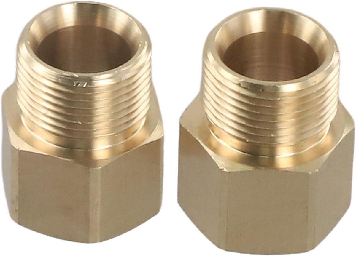 Hogedrukreiniger Adapter - Slang Connector - Apparatuur Koppelen - M22 Conversie Set - 2 Stuks - Messing