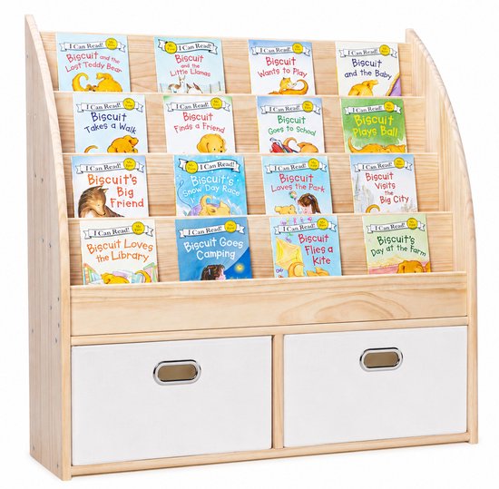 WonderMind Massief Grenenhout Montessori Kinderboekenrek
