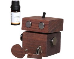 Houten Poppetje Auto Verfrisser - Geur Decoratie Aromatherapie - Auto Interieur Verfraaien - Wiebelend Bewegingsontwerp - 5.7 cm - Houtkleur
