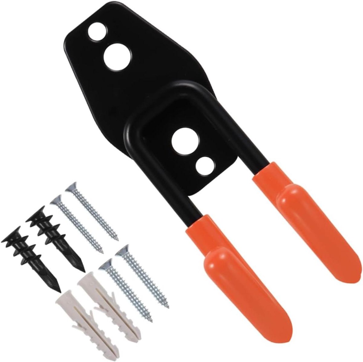 Tuinslanghouder - Slanghanger Wandmontage - Slang Opbergen - Roestvrij Staal - 4 Sets - Zwart