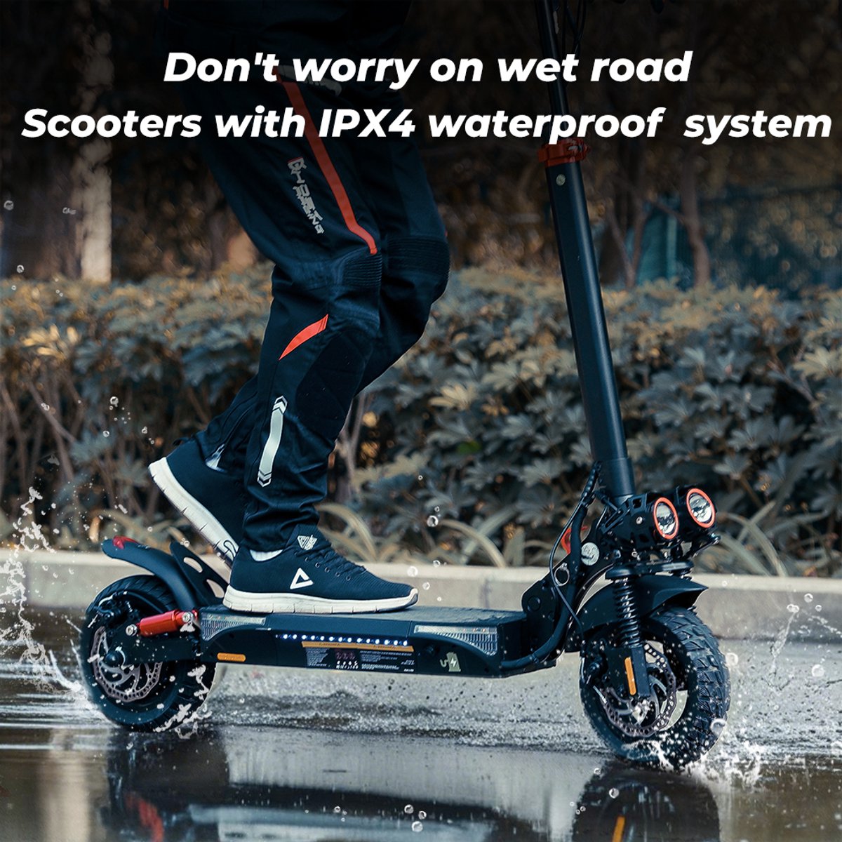 iScooter iX4 Elektrische scooter - 10‑inch honingraat‑off‑road banden - 40km actieradius - 800W motor - 48V15Ah accu - Maximaal laadvermogen 150 kg - zwart – foto 6