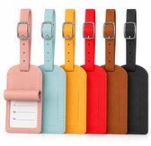 BOTC Kofferlabels - Leather Bagagelabel - 6 stuks Kofferlabel - Reisaccessoire - Naamlabel - Meerdere Kleuren