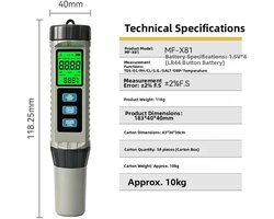 Waterkwaliteit Tester Meter, Digitale pH ORP Salinity Analyzer met LCD Backlight voor Drinkwater Aquarium Hydrocultuur