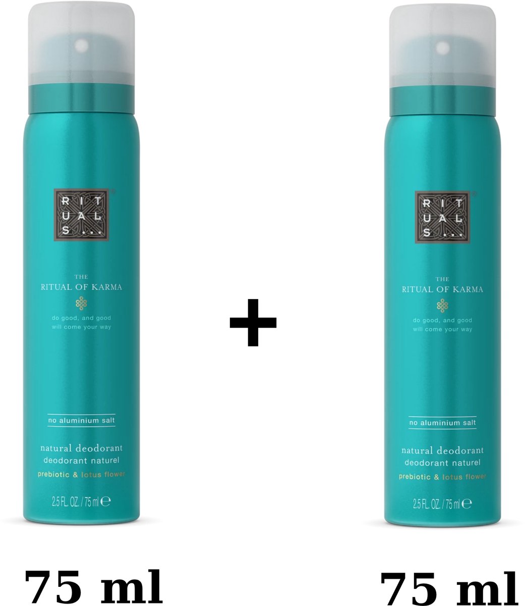 Rituals - Karma - 2x Naturel Deodorant a 75 ml = 150 ml - No Aluminium Salt