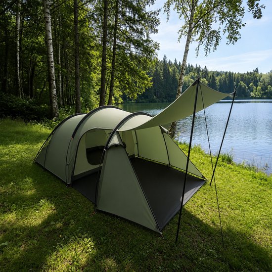 Tunneltent - 420x150x200 cm - groen — afbeelding 3