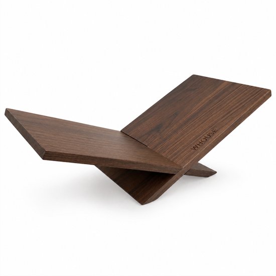 Foto: Whouse boekenstandaard steun houder hout walnoot 44x21x13 5cm