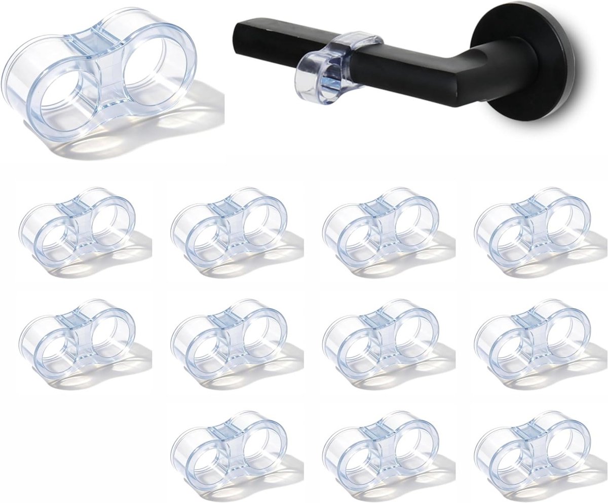 Transparante deurstopper van PVC zonder boren, schokdemper voor binnen met muur- en deurbescherming, geschikt voor handgrepen 16-18 cm