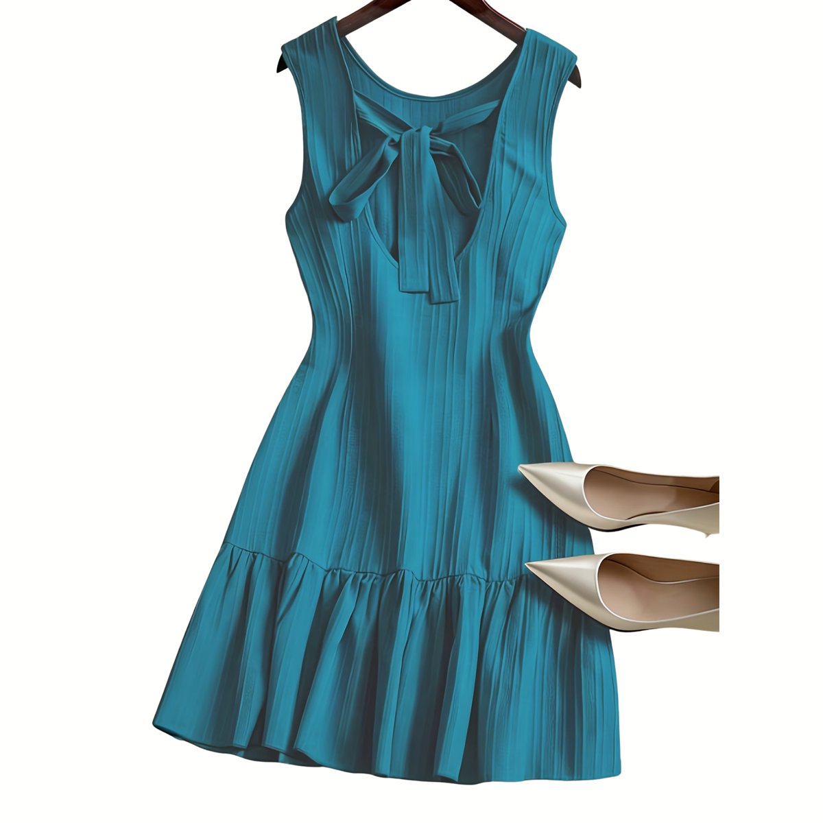 Currero Zomerjurk Dames Zomerjurken Volwassenen Vrouwen Midi Jurk Ibiza Stijl Sundress Dress Pauwblauw M