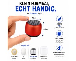 Mini Bluetooth Speaker met Deep Bass – Aluminium Behuizing – Sensor TWS Pairing – TF-kaart – Compact & Draagbaar Rood
