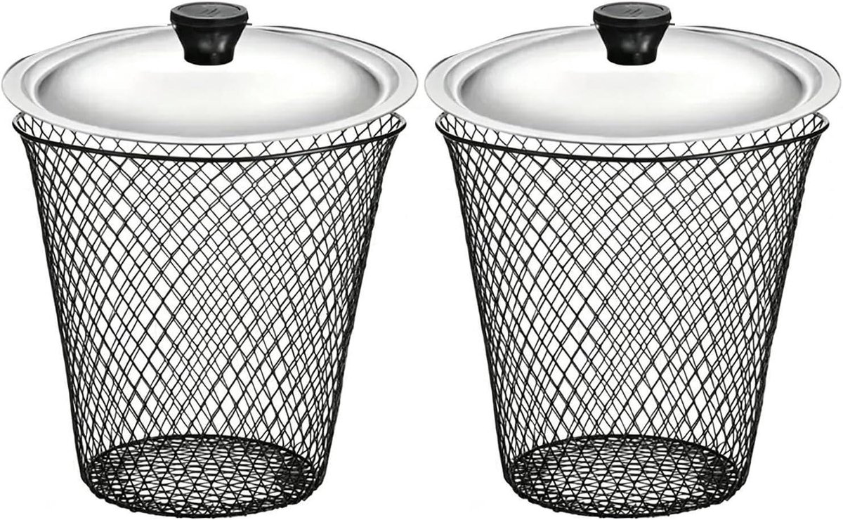 Wormenbak Compost - Humus Generator - Afval Verwerken - Dubbele Kamer Systeem - 2 Stuks - Zilver