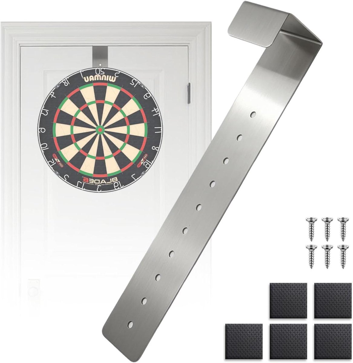 Dartbord standaard - Ophangbeugel - Spelplezier thuis - Montage zonder boren - Universeel - Zilver