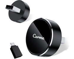 CarMe Ultra Mini 2-in-1 CarPlay Dongle - CarPlay Adapter - Draadloos CarPlay & Android Auto - Car Dongle - USB-A & USB-C - Android Auto Dongle - Rond