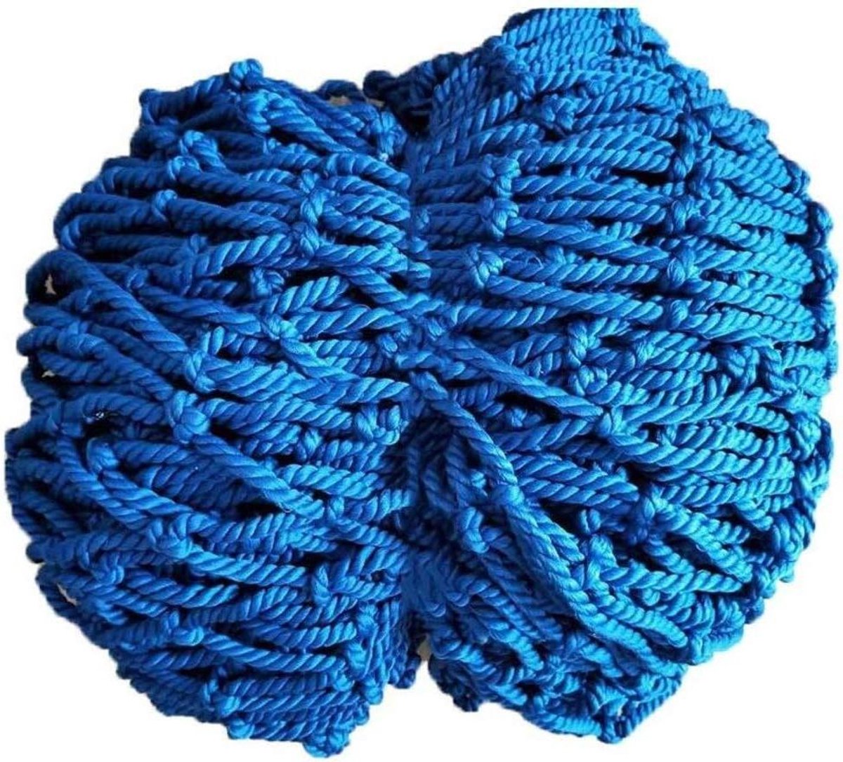 Veiligheidsnet Kinderen - Valbeveiliging Balkon - Buiten Spelen - Handgeweven Kwaliteit - 4mm Dikte 8cm Mesh - Blauw