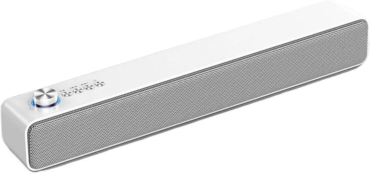 Bluetooth Soundbar - Computer Speaker - Thuisbioscoop Ervaring - 2.0 Kanaals Stereogeluid - 1 x 1 x 1 cm - Wit