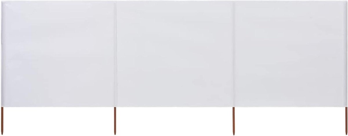 Strand windscherm - Windscherm buiten - Bescherming tegen wind - 3 panelen ontwerp - 400 x 160 cm - Zandwit