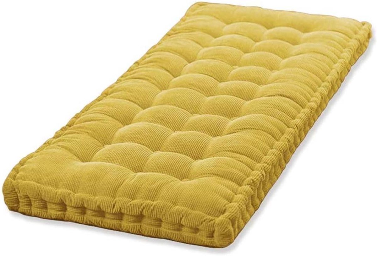 Bank Kussen - Zitkussen Mat - Buiten Zitten - Extra Dik - 170 cm - Geel