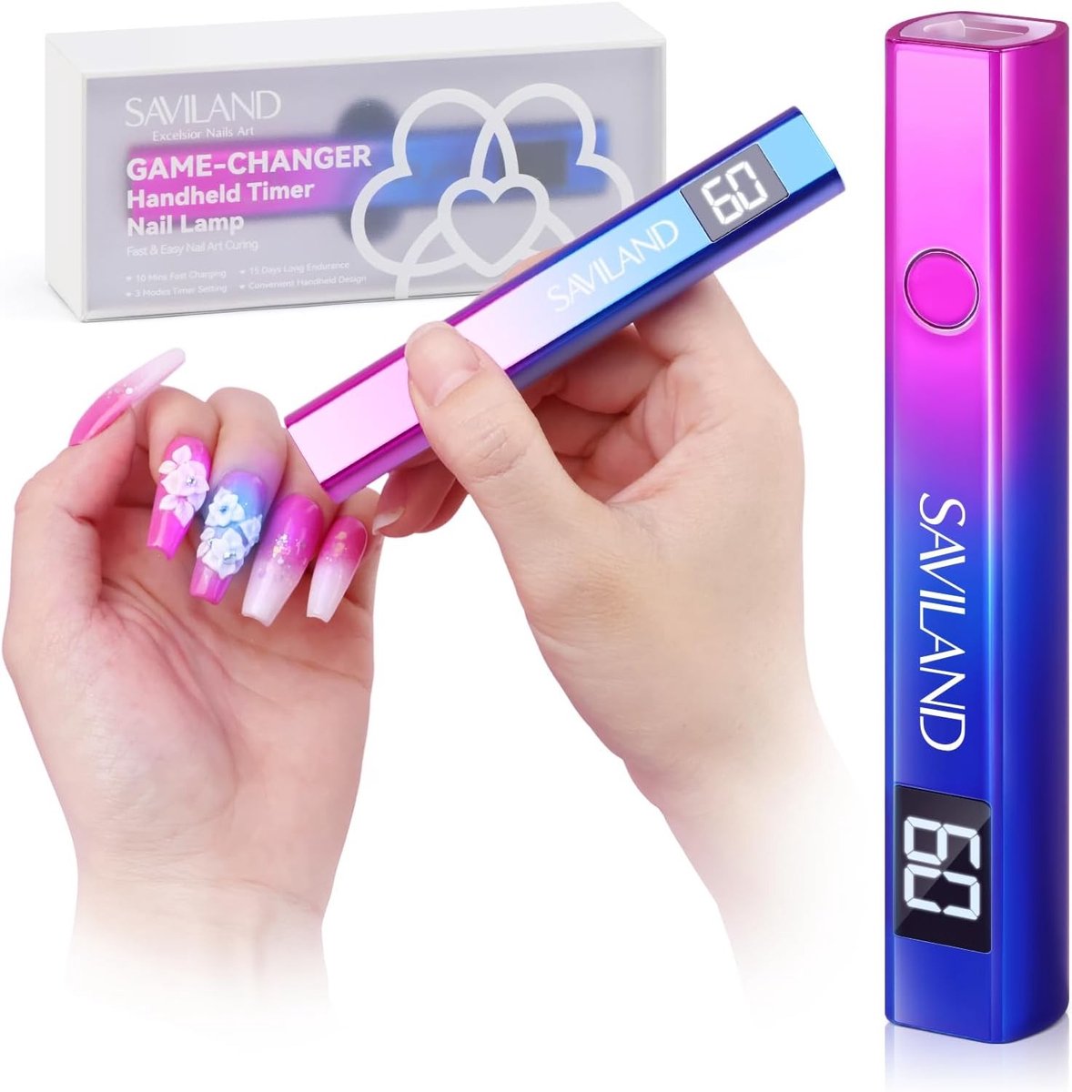 Nagellamp - Blauw-Paars - Oplaadbaar en Draagbaar - 3 Timerinstellingen - Voor Manicure en Pedicure