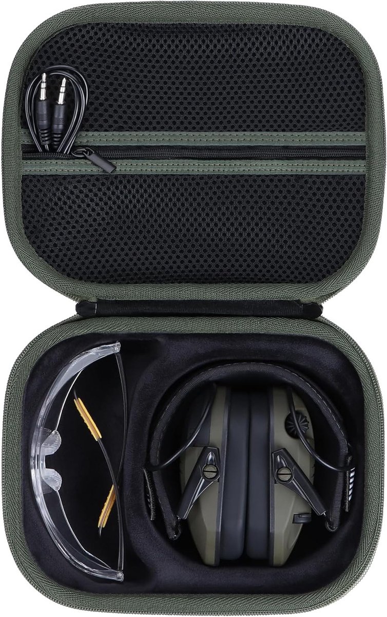 Hard Carrying Case voor Walker's Razor Slim Passive Oorkappen - Bescherming voor Jacht en Schieten, Zwart en Militair Groen, B305